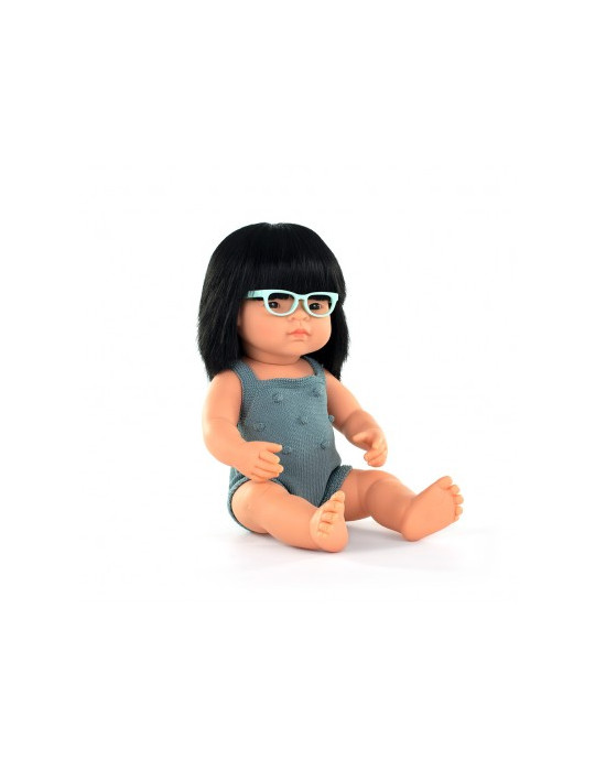 2323 MINILAND Muñeca asiática con gafas 38 cm Colourful