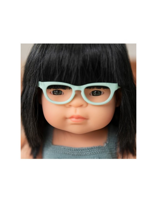 2325 MINILAND Muñeca asiática con gafas 38 cm Colourful