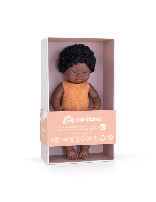 2341 MINILAND Muñeca africana 38 cm Colourful